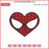 Spider-man Valentine's Day face embroidery design featuring a heart, perfect for sewing or crafting projects.