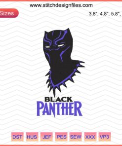 Black Panther Embroidery Designs File, Marvel's Black Panther Avengers Machine Embroidery Digital Art