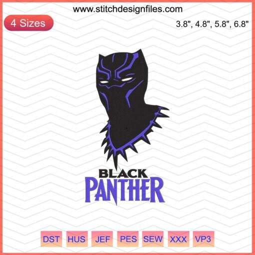 Black Panther Embroidery Designs File, Marvel's Black Panther Avengers Machine Embroidery Digital Art