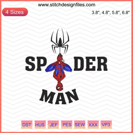 Spider Man Marvel Embroidery Designs File: Iconic Spider Man Logo for Machine Embroidery, Superhero Craft Pattern Download.