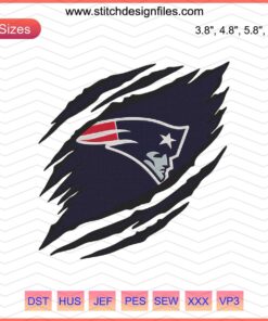 New England Patriots Logo Machine Embroidery Designs File, NFL Embroidery Design, New England Patriots Embroidery Patterns