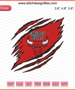Chicago Bulls NBA Machine Embroidery Designs File: Iconic Bull Logo for Embroidery Projects