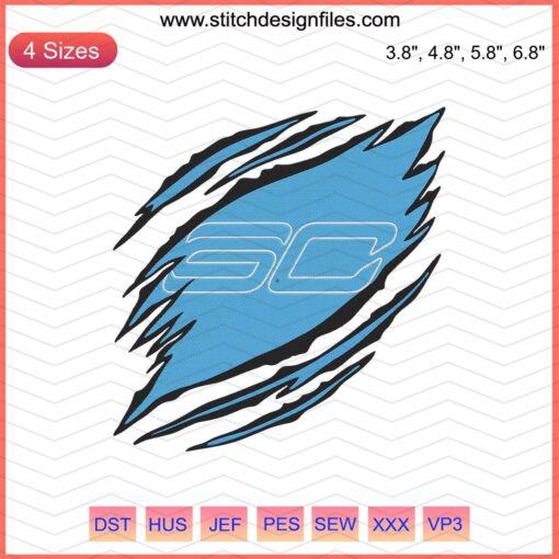 Stephen Curry Logo Embroidery Design File, NBA Machine Embroidery Patterns, Stephen Curry Digital Design.