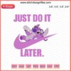 Nike Angel Embroidery Design File: "Just Do It Later," Stitch Machine, Perfect for Custom Nike Apparel.