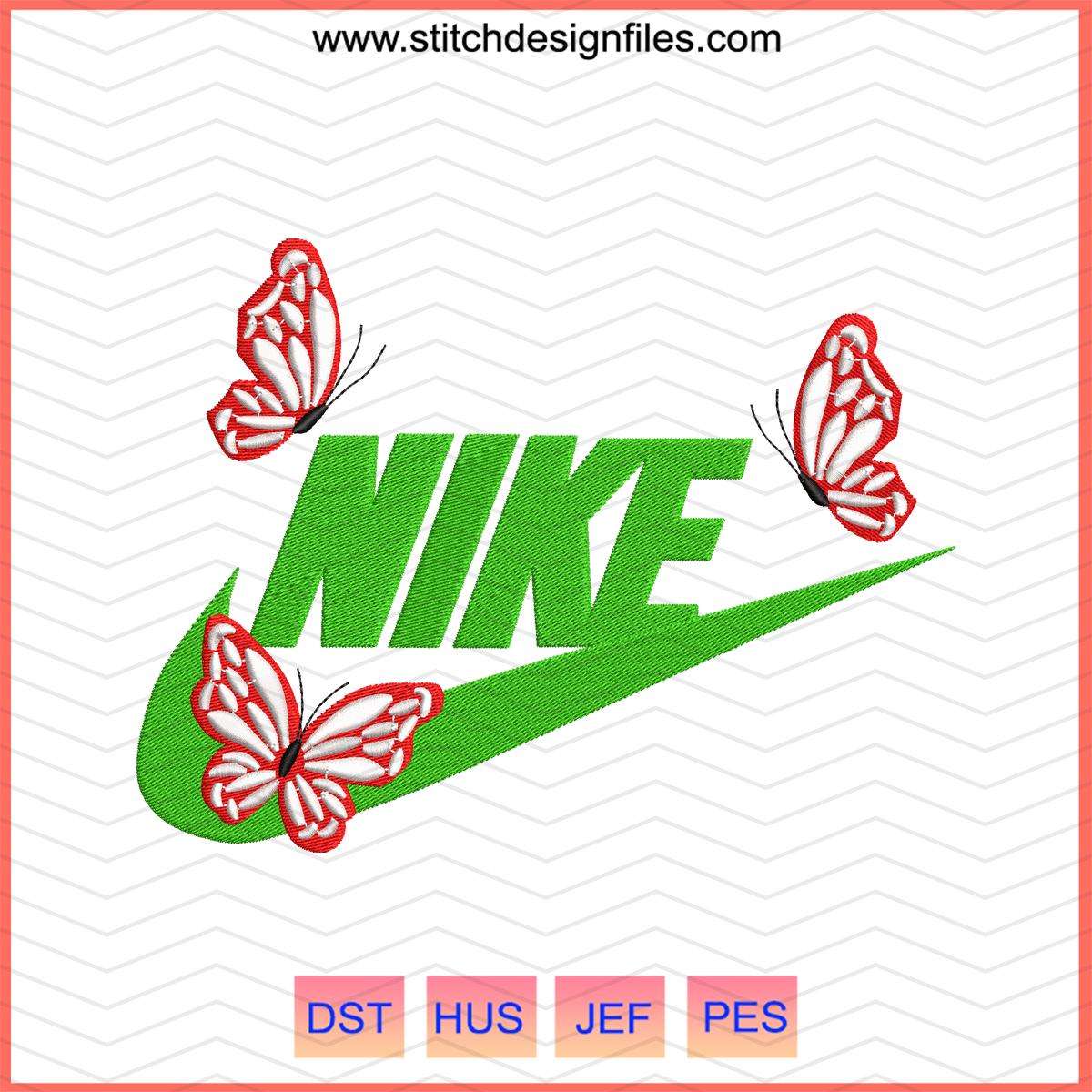 Butterfly with Nike Swoosh Machine Embroidery File - butterfly with nike swoosh machine embroidery file