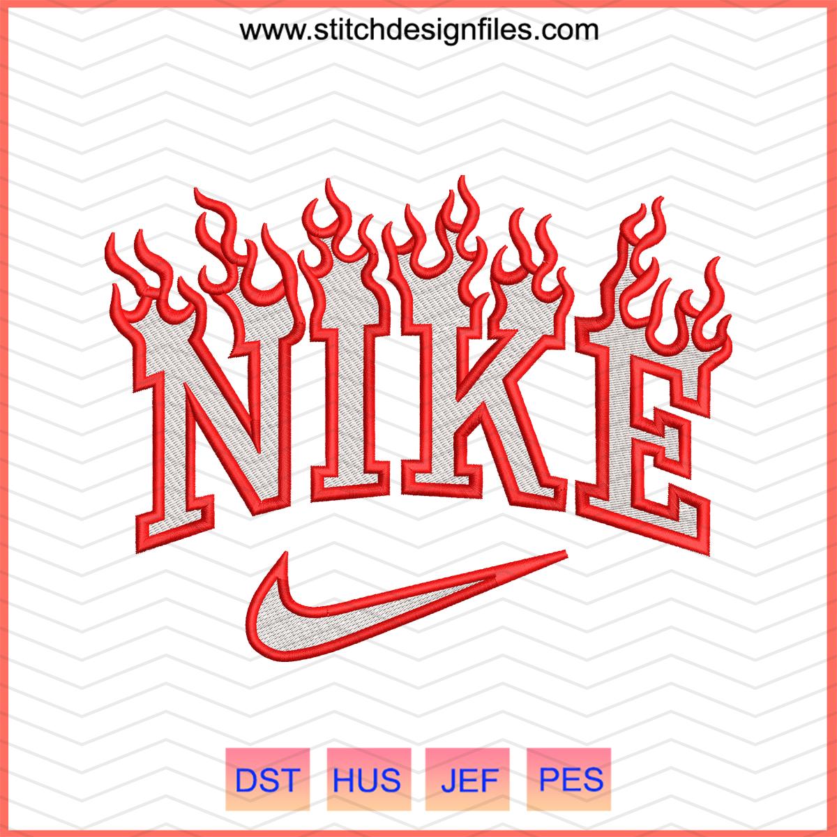 Nike Fire Flame Embroidery Design - nike fire flame embroidery design