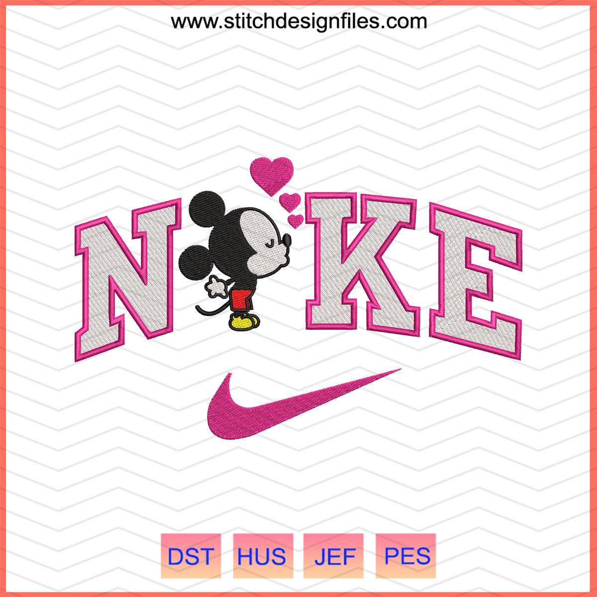 Nike Minnie Heart Embroidery File - nike minnie heart embroidery file