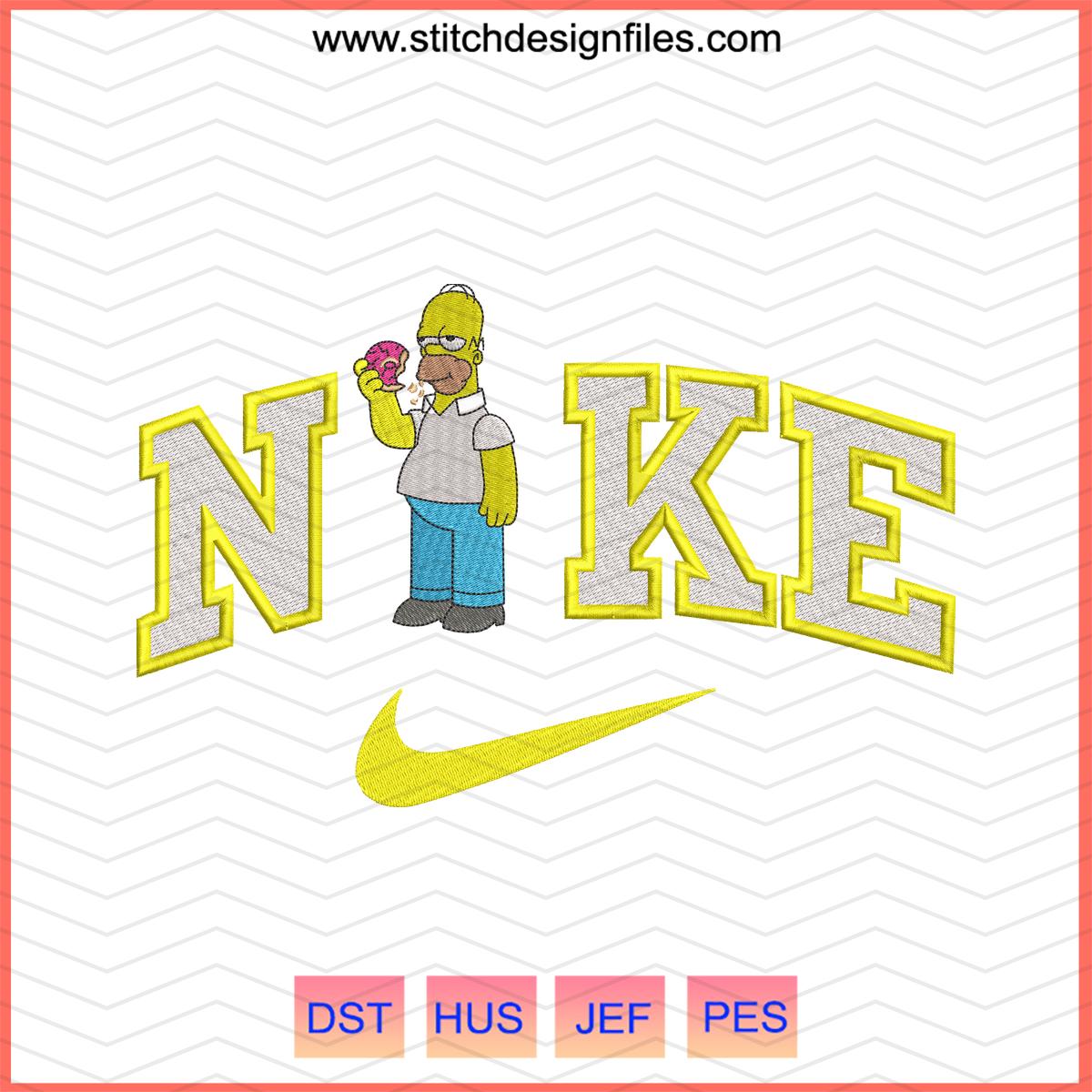 Nike x Homer & Marge Simpson Embroidery Design - nike x homer marge simpson embroidery design