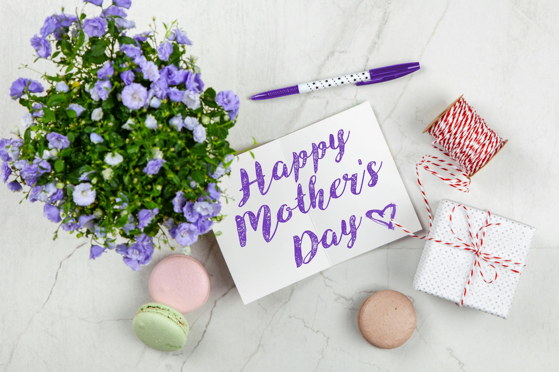 Fabric hoop with Mothers Day embroidery design in machine