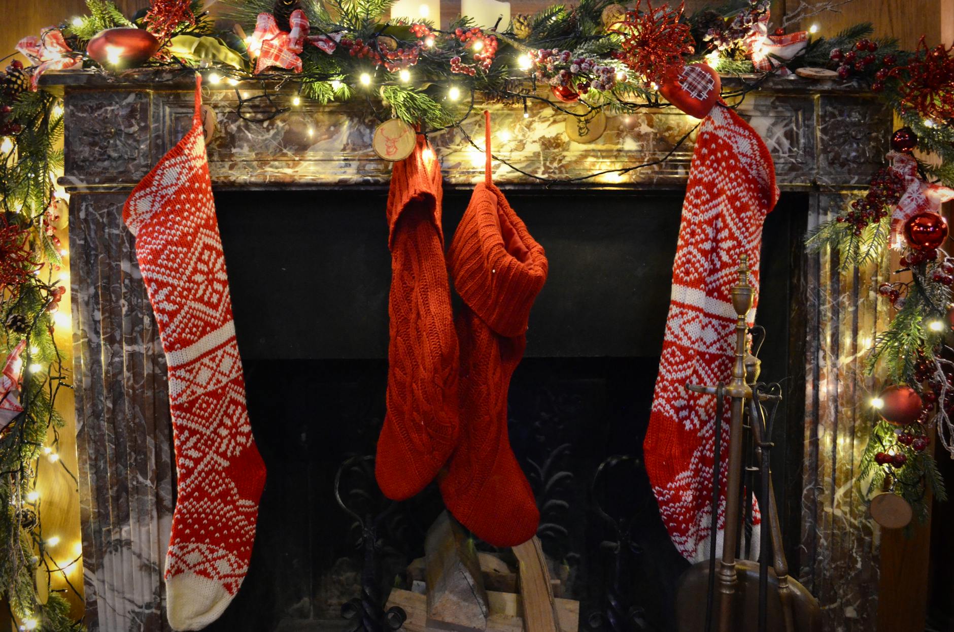Christmas stocking with personalized machine embroidery designs