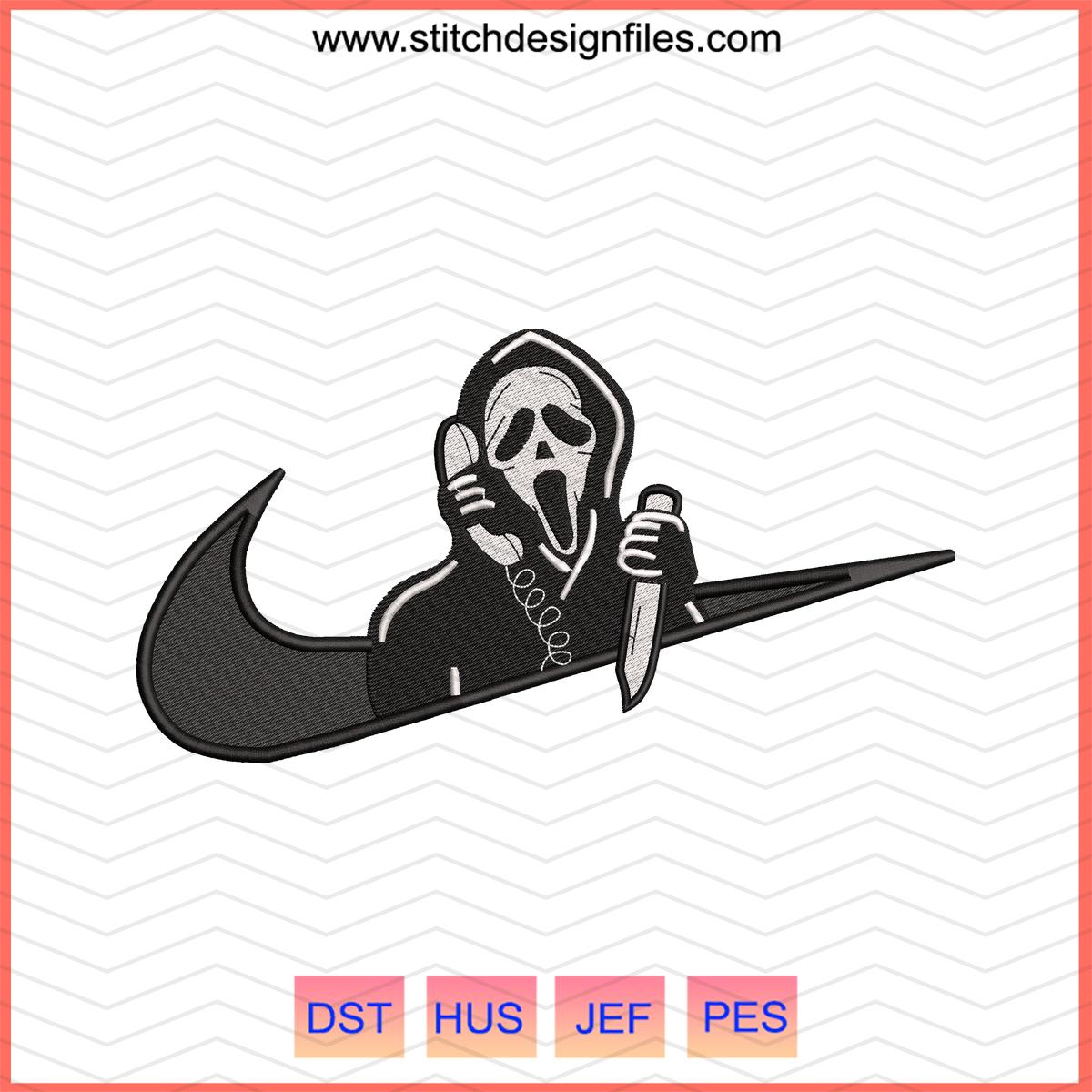 Scream Swoosh Halloween Machine Embroidery Design