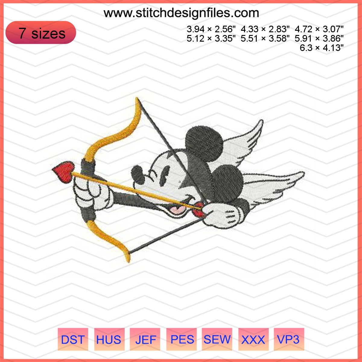 Mickey Amur embroidery design featuring Disney's Mickey Mouse.