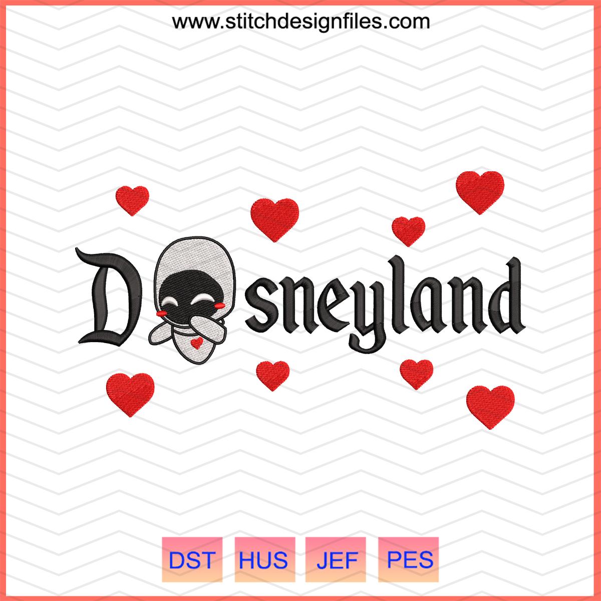 Disneyland Eve Heart Embroidery Design