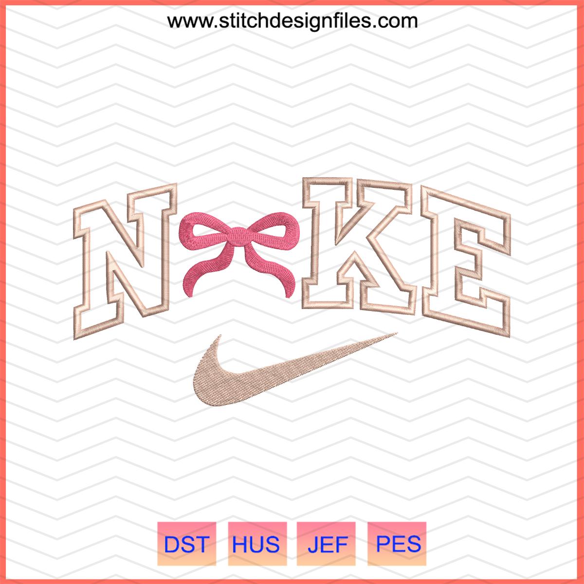 Nike Gift Ribbon Embroidery Design – Bow Motif
