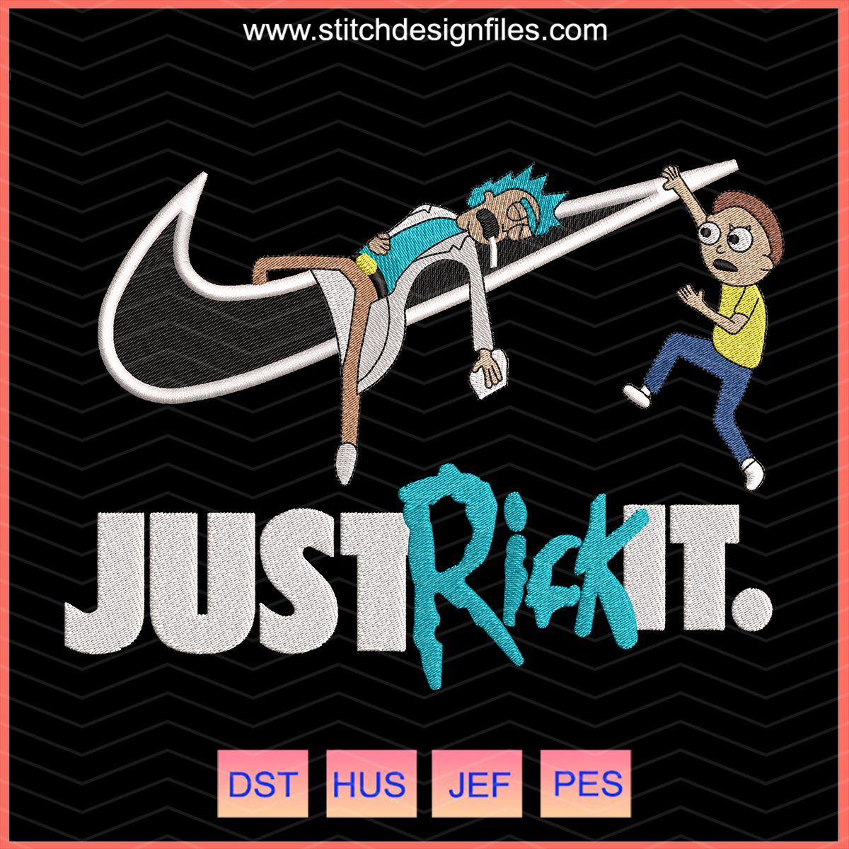 Swoosh Just Rick It Embroidery Design – Rick and Morty