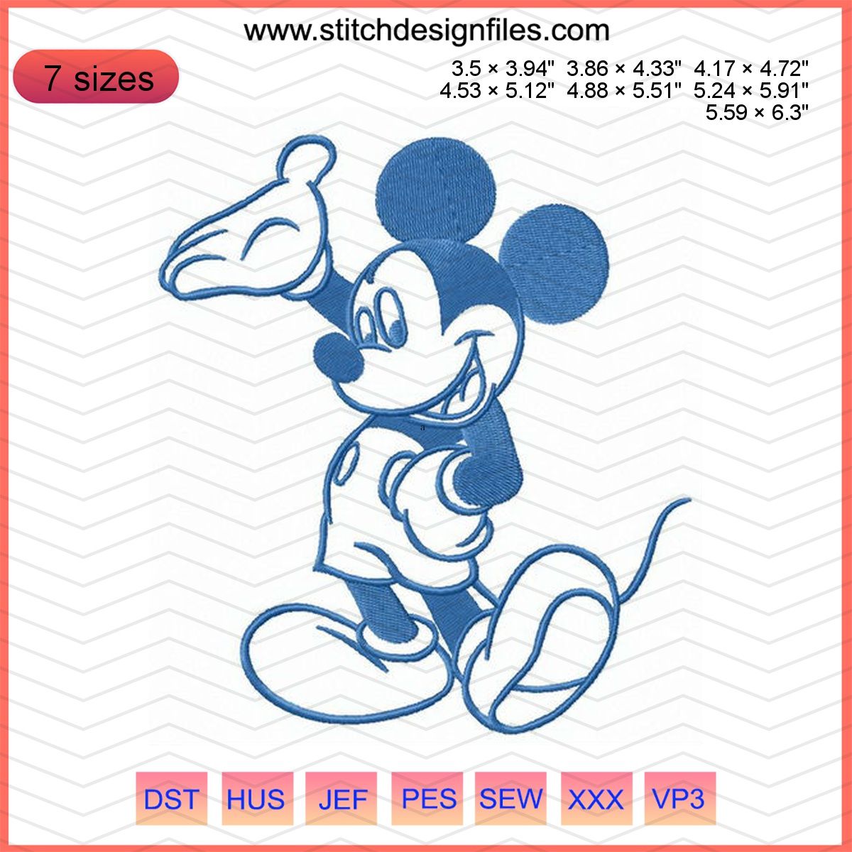 Hello my friends Mickey Mouse embroidery design in various sizes.
