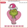 Grinch with Pink Heart Embroidery Design | Dr. Seuss Christmas Machine File | Festive Holiday Stitch Pattern