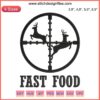 Fast Food Deer Embroidery Design: Humorous Hunting Gift, Unique Machine Embroidery Pattern for Hunters, Whimsical Embroidered Deer