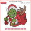 Santa Grinch Funny Embroidery Design | Merry Christmas Holiday Machine Design File | Digital Pattern