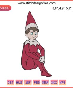 Christmas Elf Embroidery Design | Cute Elf On The Shelf | Machine Embroidery File | Festive DIY Craft Pattern