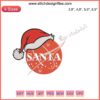 Santa riding reindeer sleigh embroidery design, NASA Space Christmas 2022, machine embroidery file, festive space-themed pattern.