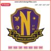 Wednesday Nevermore Academy Embroidery Design: Wednesday Addams Silhouette, Gothic Style, Machine Embroidery Pattern.