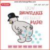 Snowman Embroidery File: "How Snowflakes Are Really Made" | Humorous Christmas Snowflake Design | Digital Download Embroidery Pattern