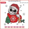 Jack Skellington Christmas embroidery, comedic design featuring Jack Skellington in stacked cups, holiday craft pattern.