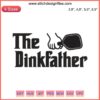 The Drinkfather Table Tennis Sport Embroidery Design: Detailed embroidery of a table tennis paddle and ball with elegant text.