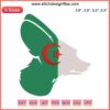 Algerian Fennec Embroidery Design: Unique Gift Featuring Fennec Fox with Flag Motif