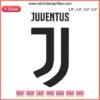 "Juventus Logo Embroidery Design File: High-quality digital download for football fans and crafters, black & white emblem."