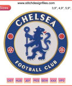 Chelsea FC Logo Embroidery File | Sport Design | Soccer Club Emblem | Digital Download | Stitch Art | CFC Badge | EPL Team Symbol