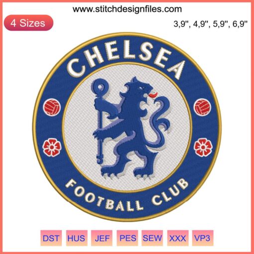 Chelsea FC Logo Embroidery File | Sport Design | Soccer Club Emblem | Digital Download | Stitch Art | CFC Badge | EPL Team Symbol