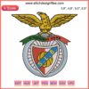 Benfica Logo Embroidery Design File: Digitized football crest for machine embroidery, sport-themed sewing pattern.