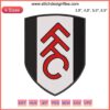 Fulham FC logo embroidery design file, featuring detailed football sport emblem on digital canvas. Perfect for fans and designers.