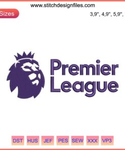 Premier League Logo Embroidery Design | Football Sport Machine Embroidery File | EPL Badge Embroidery Digital Design