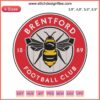 Brentford FC logo embroidery design, football sport machine embroidery, detailed crest pattern with text and bee emblem.