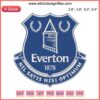 "Everton FC Logo Embroidery Design File: Detailed crest illustration, machine-ready for sports gear, perfect for football fans."