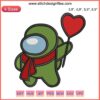 Among Us Embroidery Design: Valentine's Hearts Gift File - Perfect for Love-themed Crafting and Unique Valentine's Creations.
