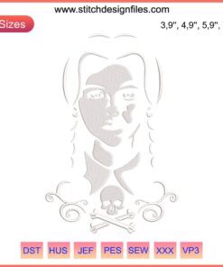 Wednesday Addams 2022 Movies Embroidery Design File - Beware Theme, Gothic Style, Digital Art, Sewing Pattern