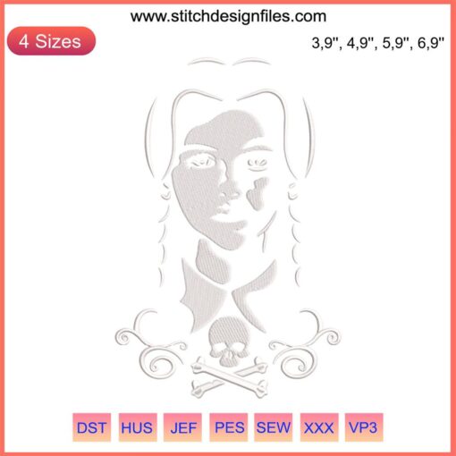 Wednesday Addams 2022 Movies Embroidery Design File - Beware Theme, Gothic Style, Digital Art, Sewing Pattern
