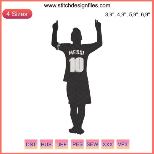 Lionel Messi The Goat M10 Embroidery, World Cup 2022 Iconic Sport Design, Trending, Soccer Legend, Football Star, Stylish Graphic