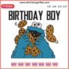 Cookie Monster Embroidery Design | Birthday Boy Kids Gift | Cute Funny Stitch Art | Blue Furry Character | Child's Shirt Iron-On