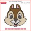 Chip Face Cute Disney Embroidery Design: Adorable Chip from Chip and Dale Rescue Rangers, perfect for machine stitching projects.