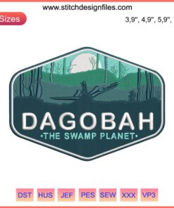 "Star Wars Dagobah Swamp Planet Embroidery Design File | Detailed Machine Design of Iconic Star Wars Planet"