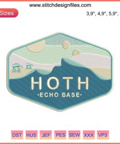 Star Wars Hoth Echo Base Patch Embroidery Design File | Machine Embroidery | DIY Sew Design | Star Wars Fan Art