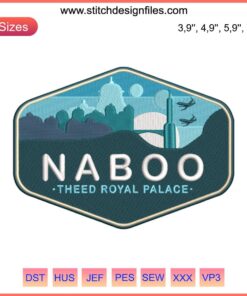 Naboo Theed Royal Palace Embroidery Design | Star Wars Machine Embroidery File | Intricate Naboo Planet Royal Palace Stitch Pattern