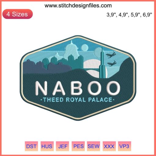 Naboo Theed Royal Palace Embroidery Design | Star Wars Machine Embroidery File | Intricate Naboo Planet Royal Palace Stitch Pattern