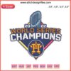 Houston Astros 2022 MLB World Series Champions Embroidery Design with Baseball Machine Pattern