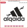 Algaida adidas parody: Al Qaeda logo, embroidery file design, digital product for machine embroidery, creative satirical twist.